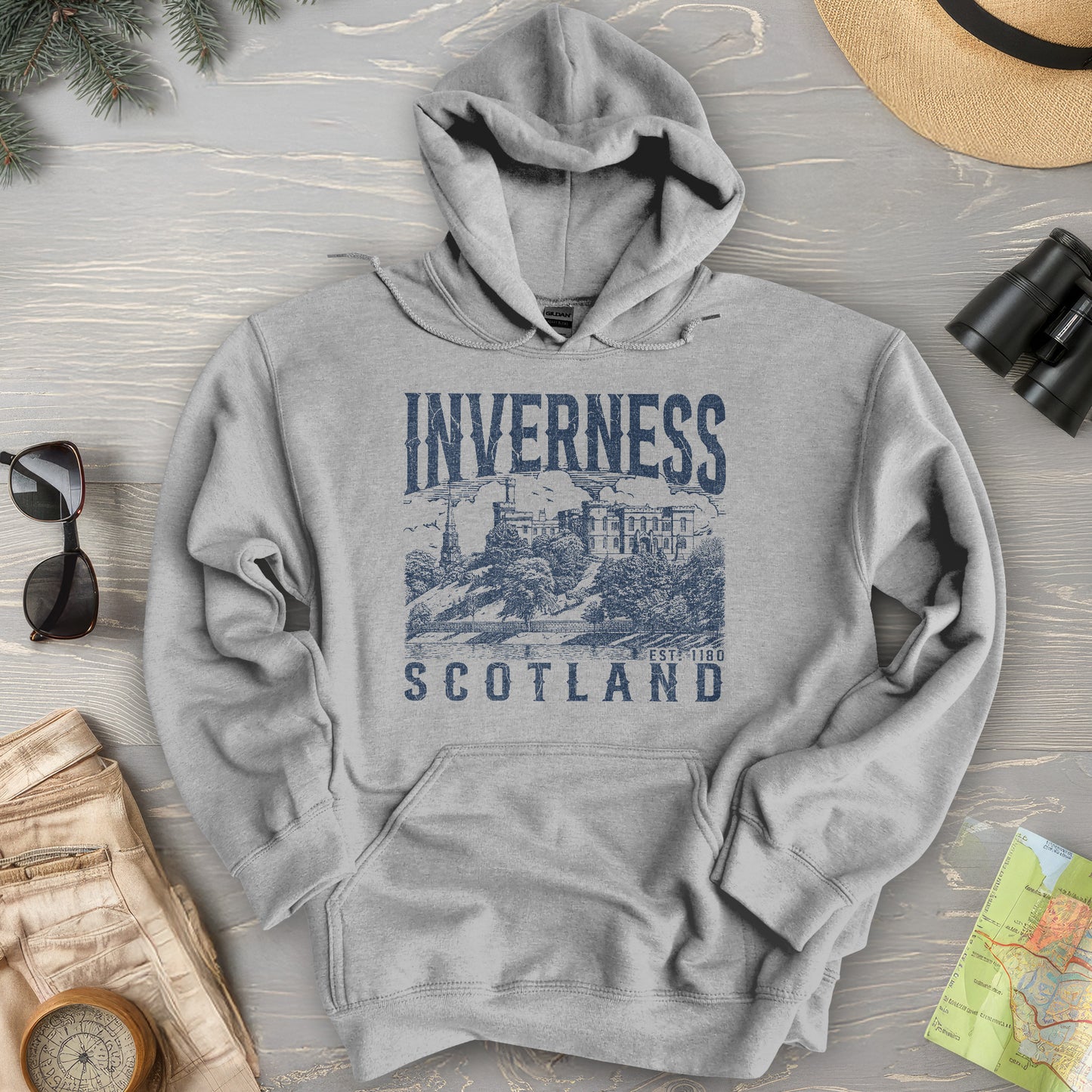 Inverness Scotland Sketch Hoodie