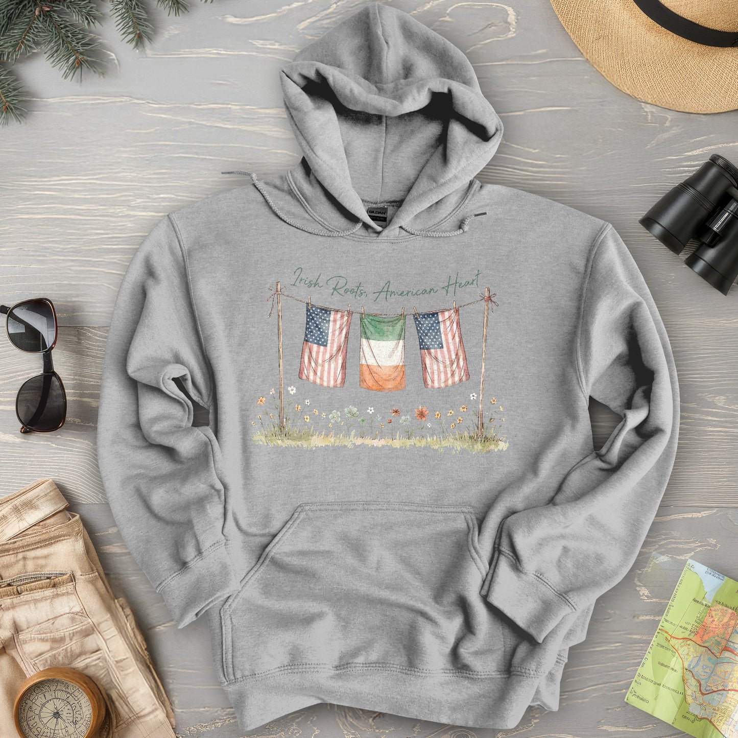 Irish Roots American Heart Hoodie