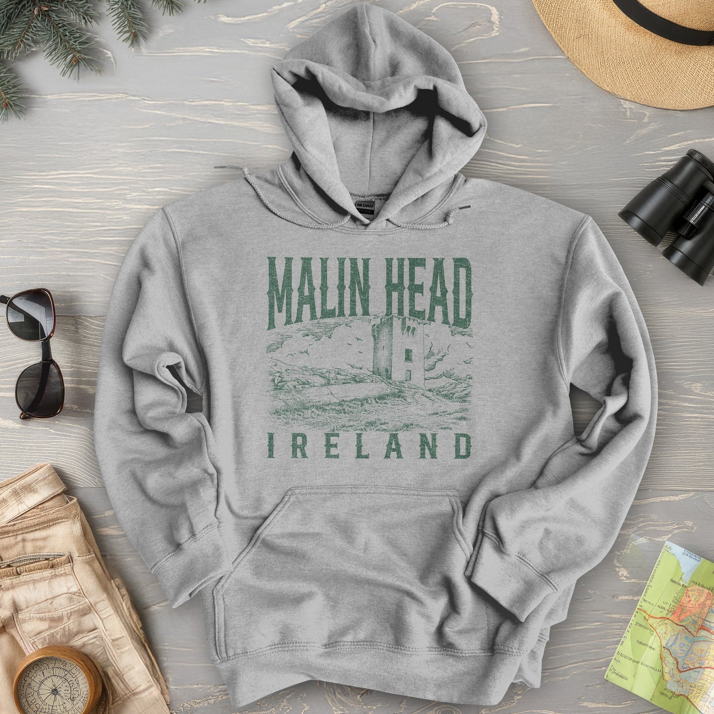 Malin Head Ireland Sketch Hoodie