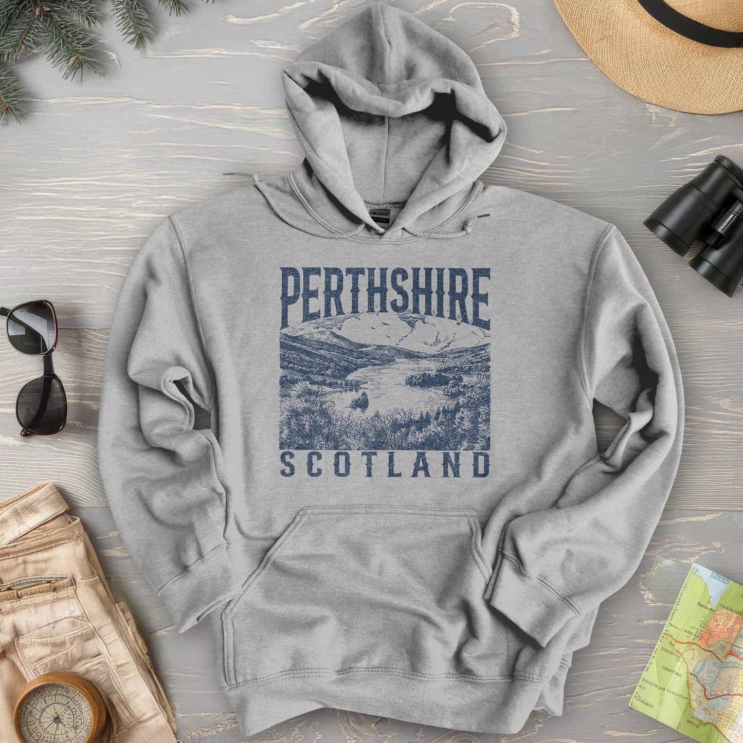 Perthsire Scotland Sketch Hoodie