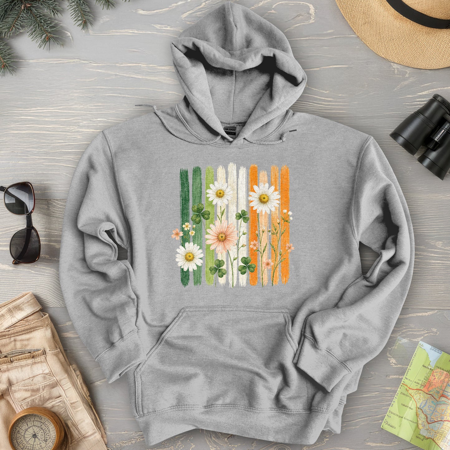 Irish Flower Stripes Hoodie