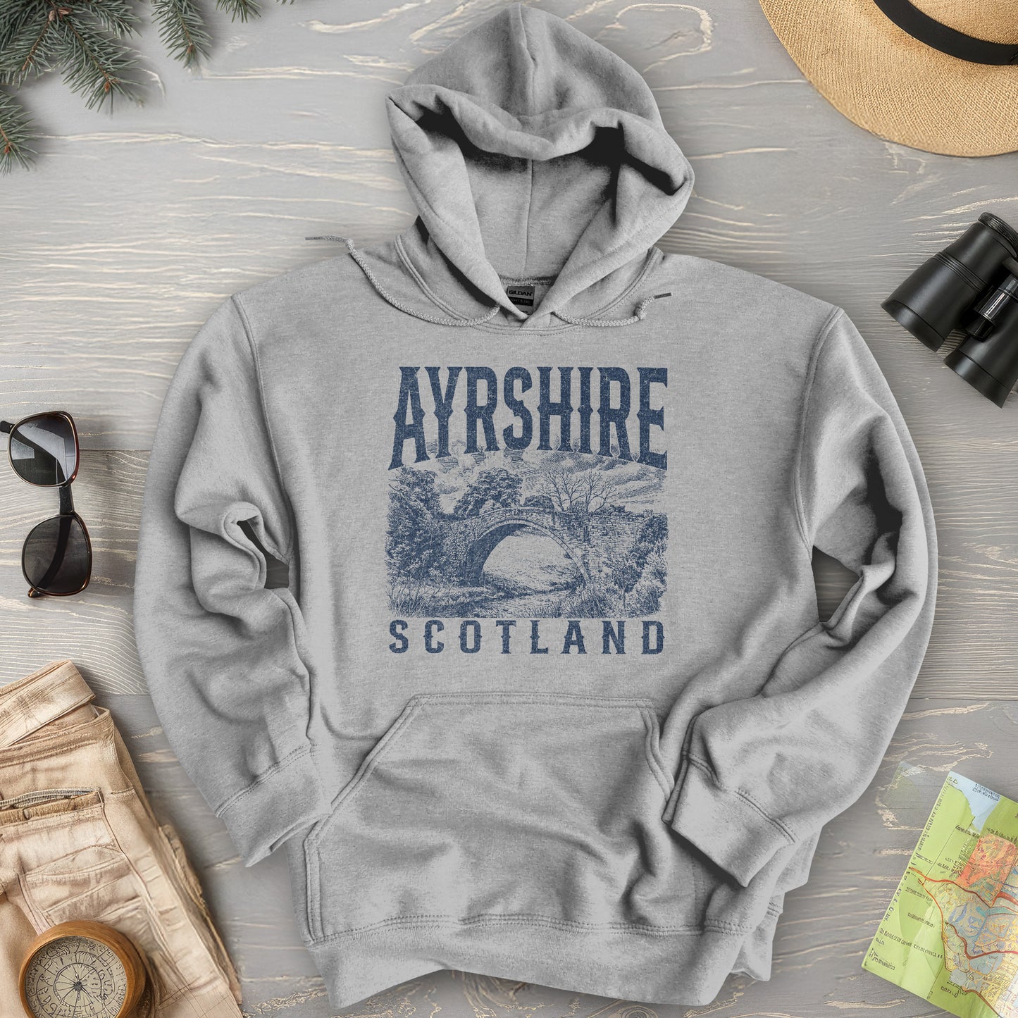 Ayrshire Scotland Sketch Hoodie
