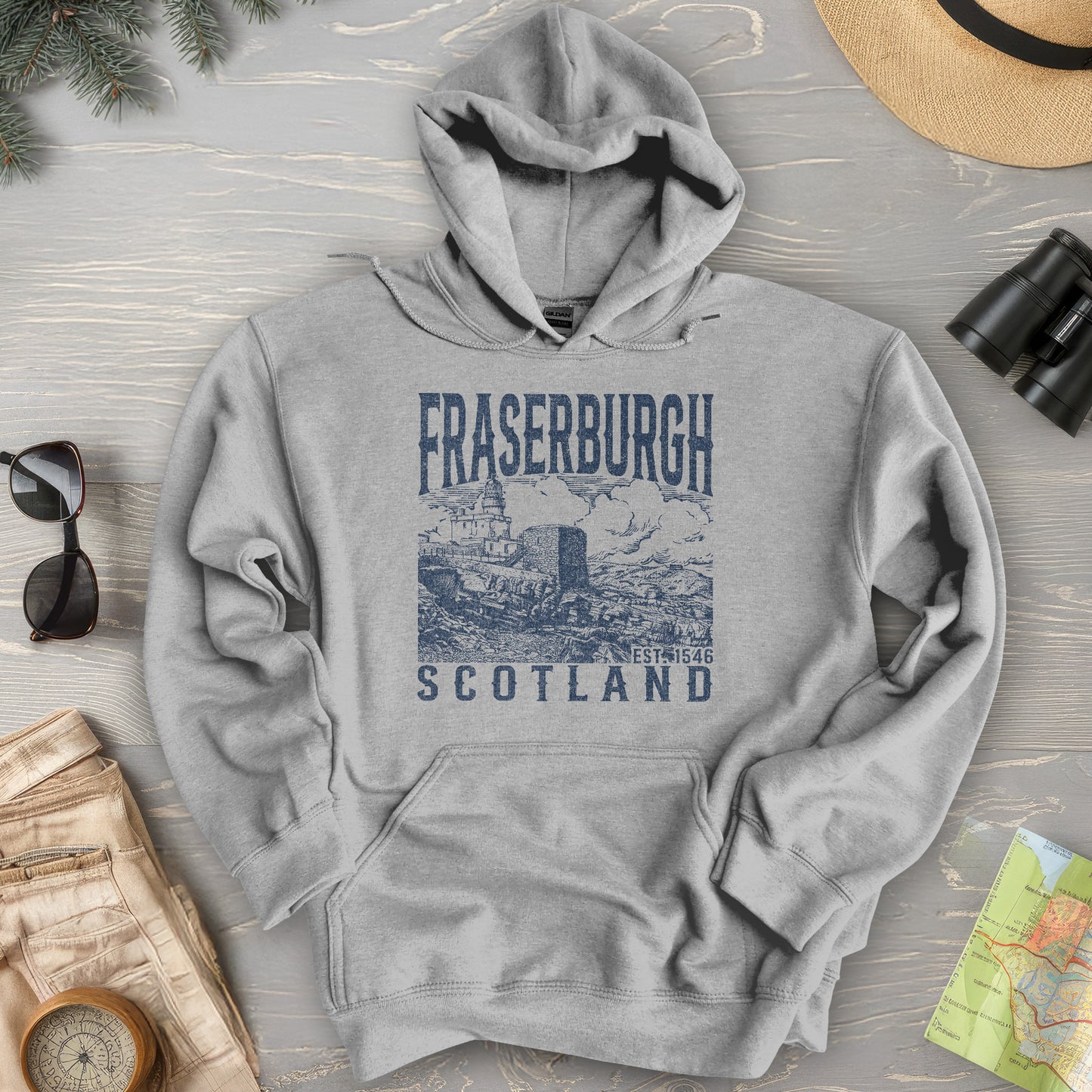Fraserburgh Scotland Sketch Hoodie