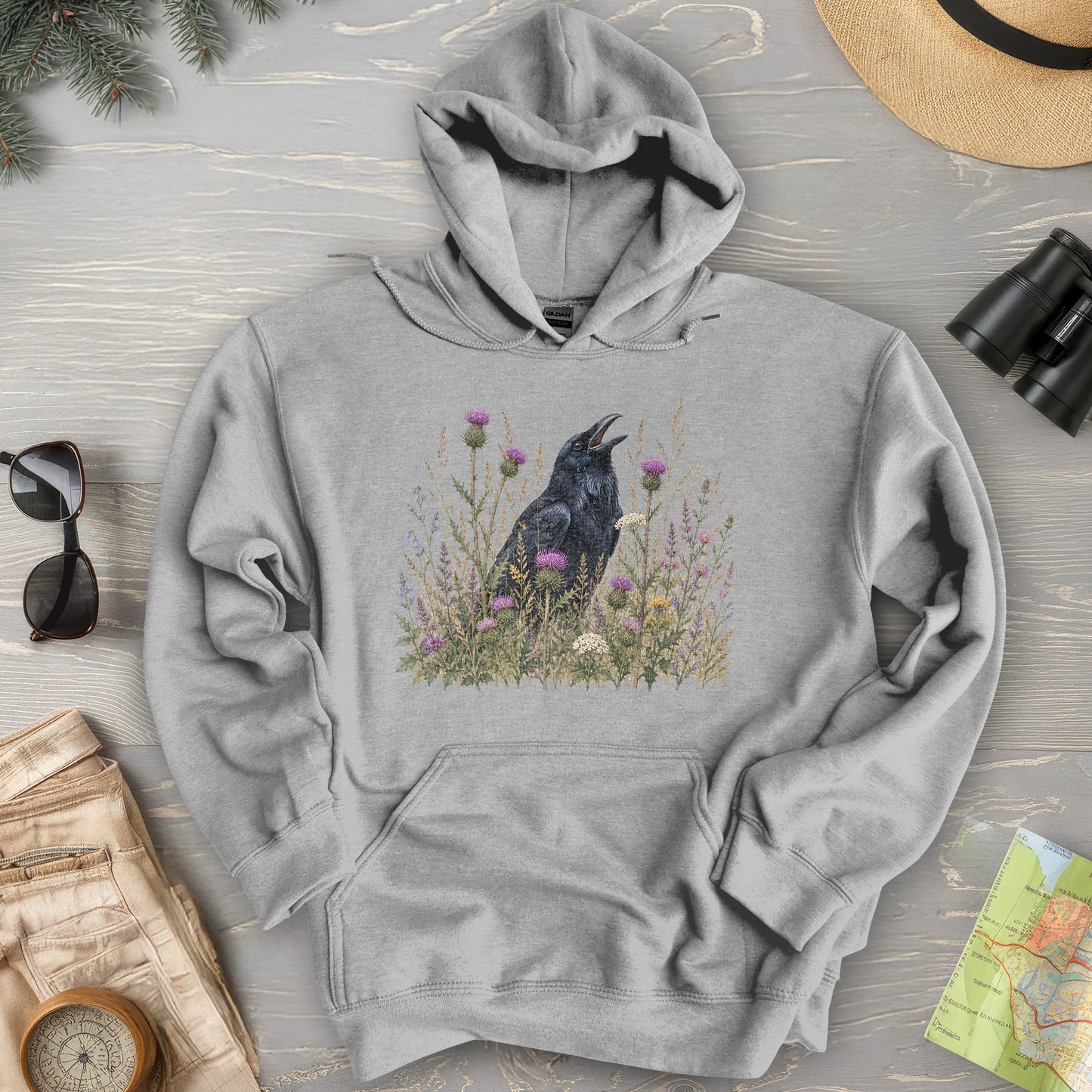 Botanical Raven Hoodie