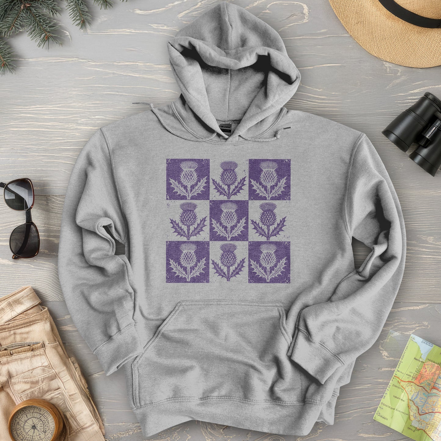 Thistle Box Pattern Hoodie