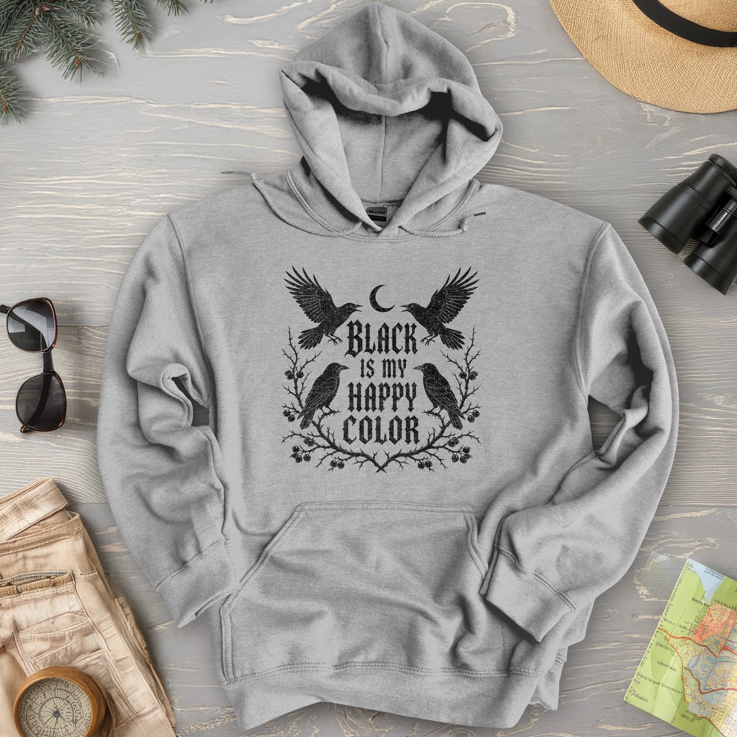 Crow Happy Color Hoodie