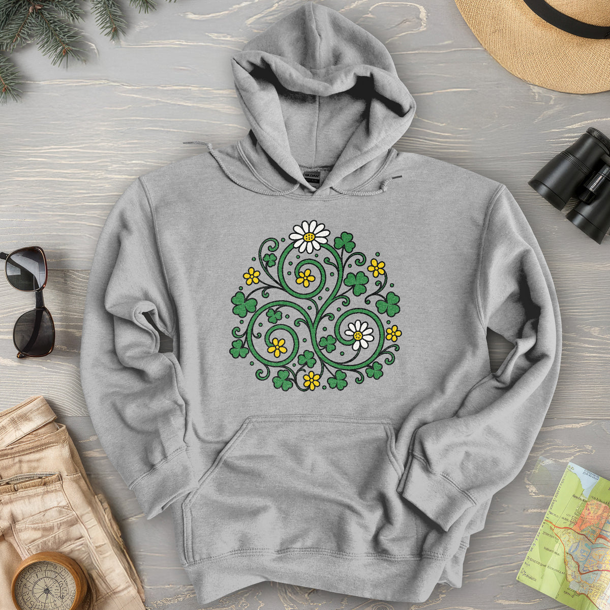 Celtic Shamrock Triskele Hoodie