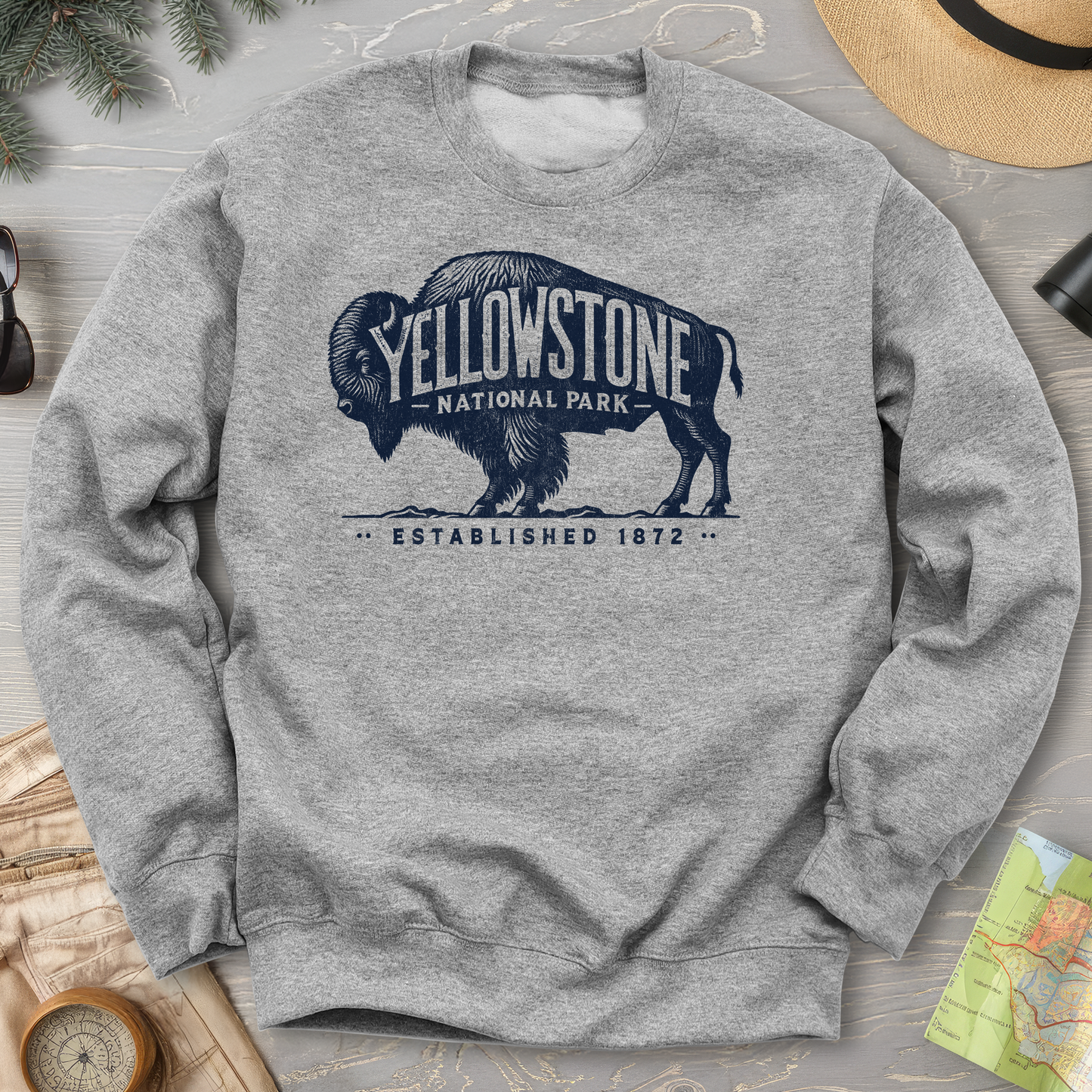 Yellowstone National Park "Vintage Buffalo" Sweatshirt