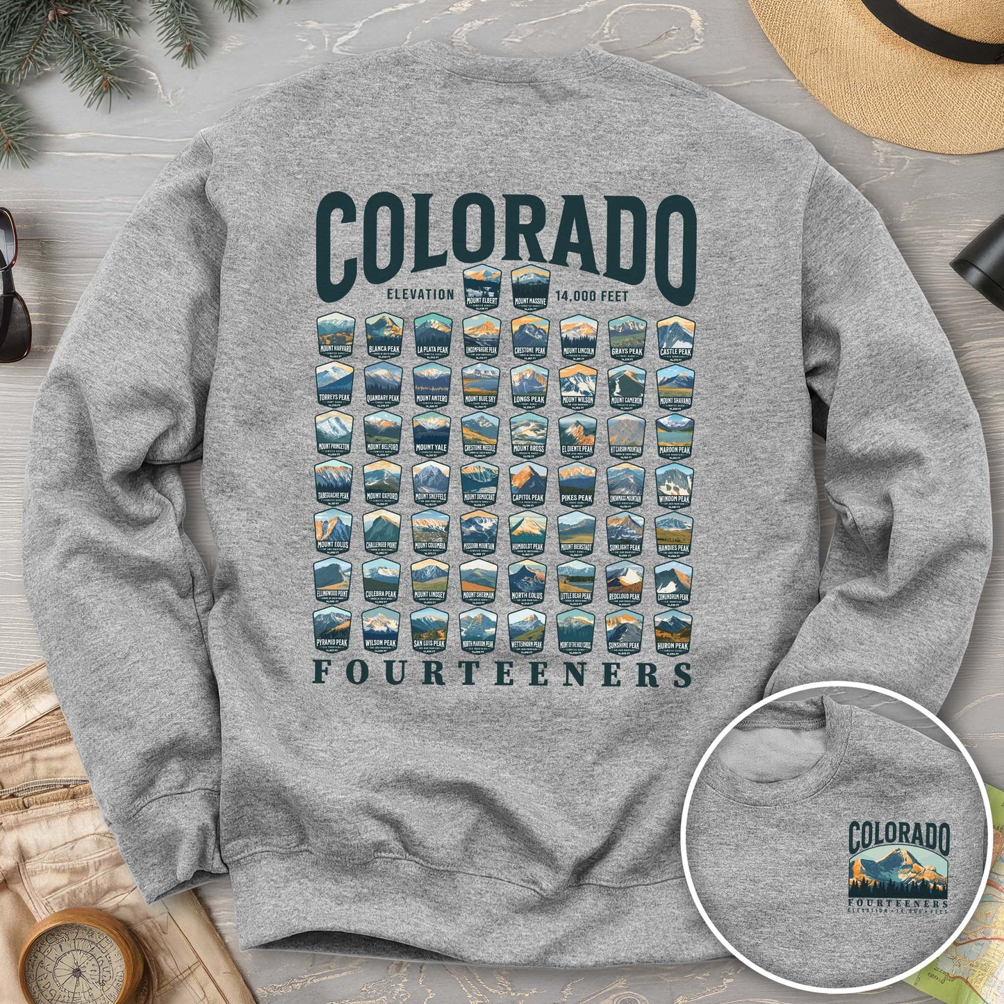 Colorado Fourteeners Front/Back Print Sweatshirt