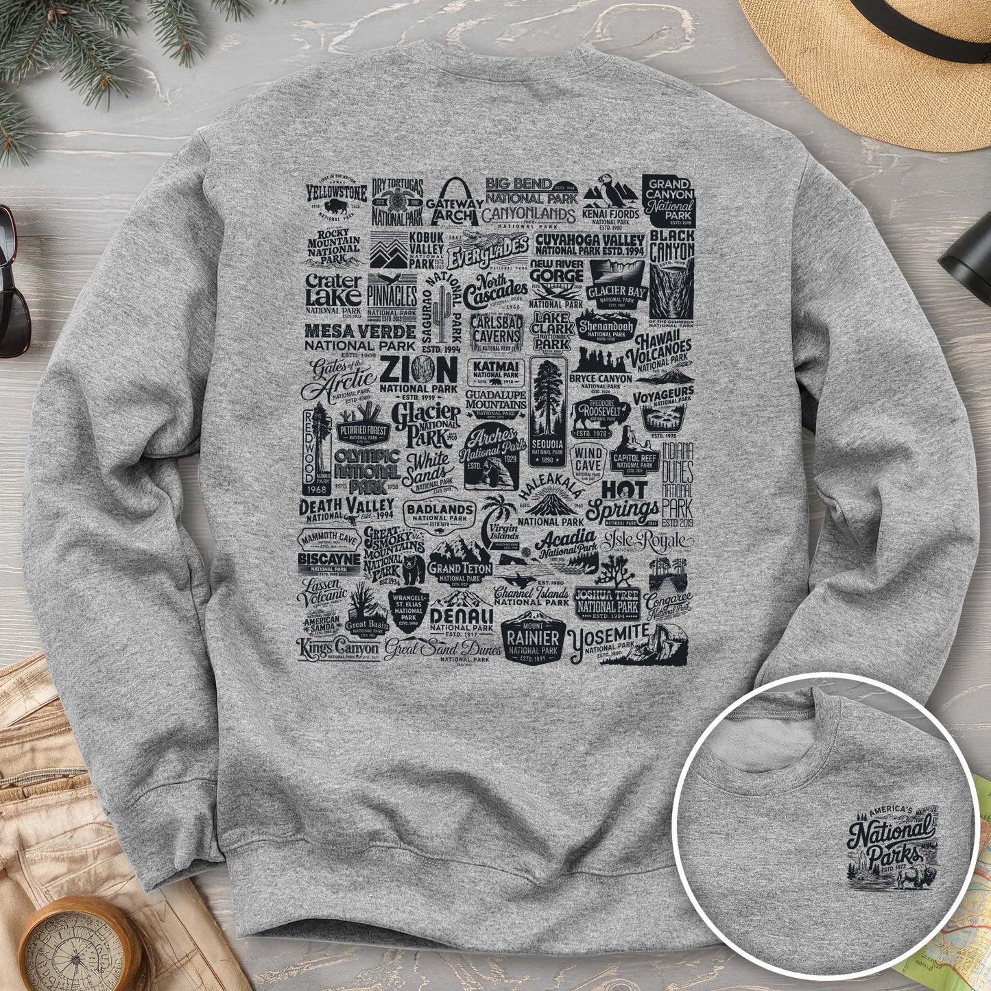 National Parks "63 Vintage Logos" Crewneck Sweatshirt