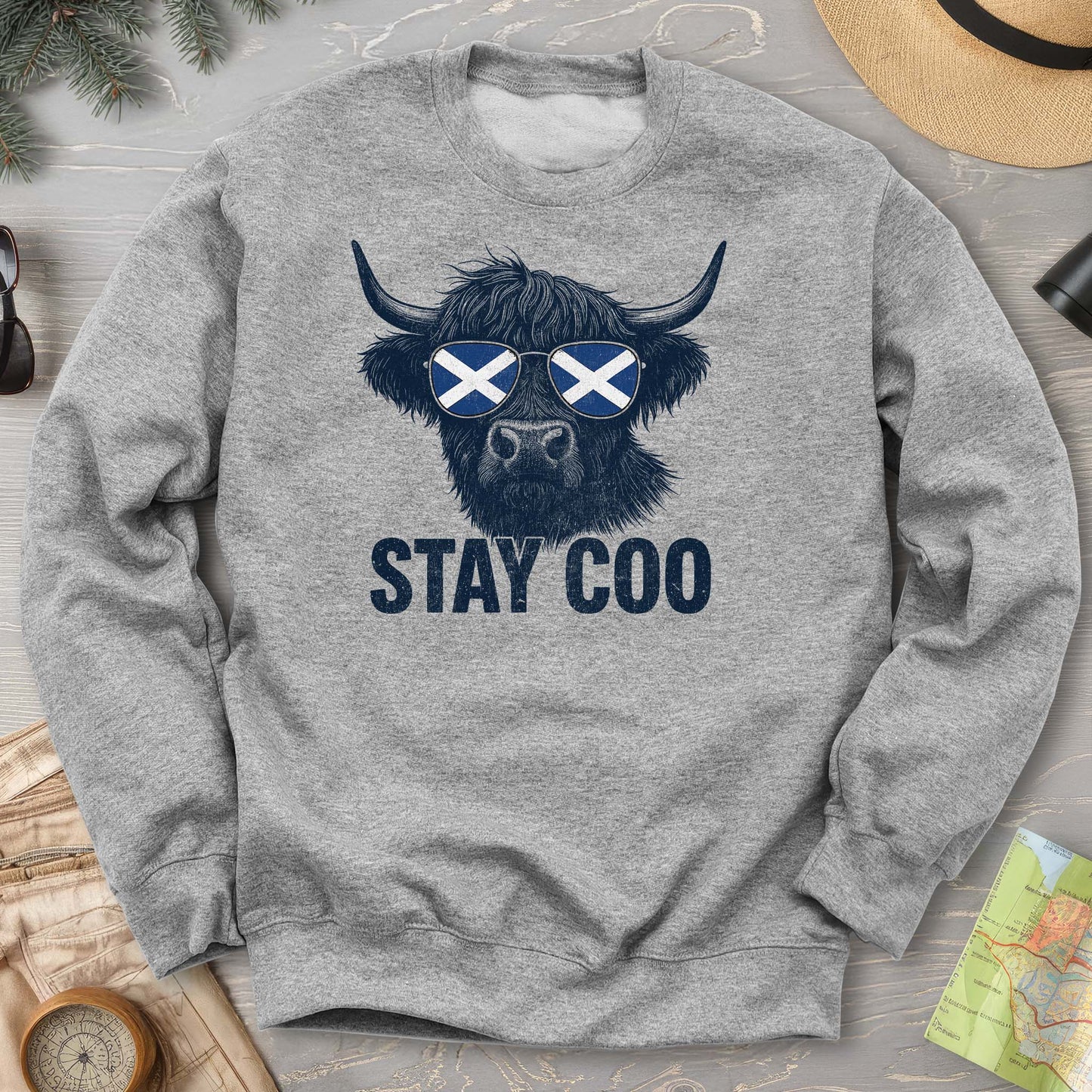 Stay Coo Highland Cow "Sunglasses" Sweatshirt