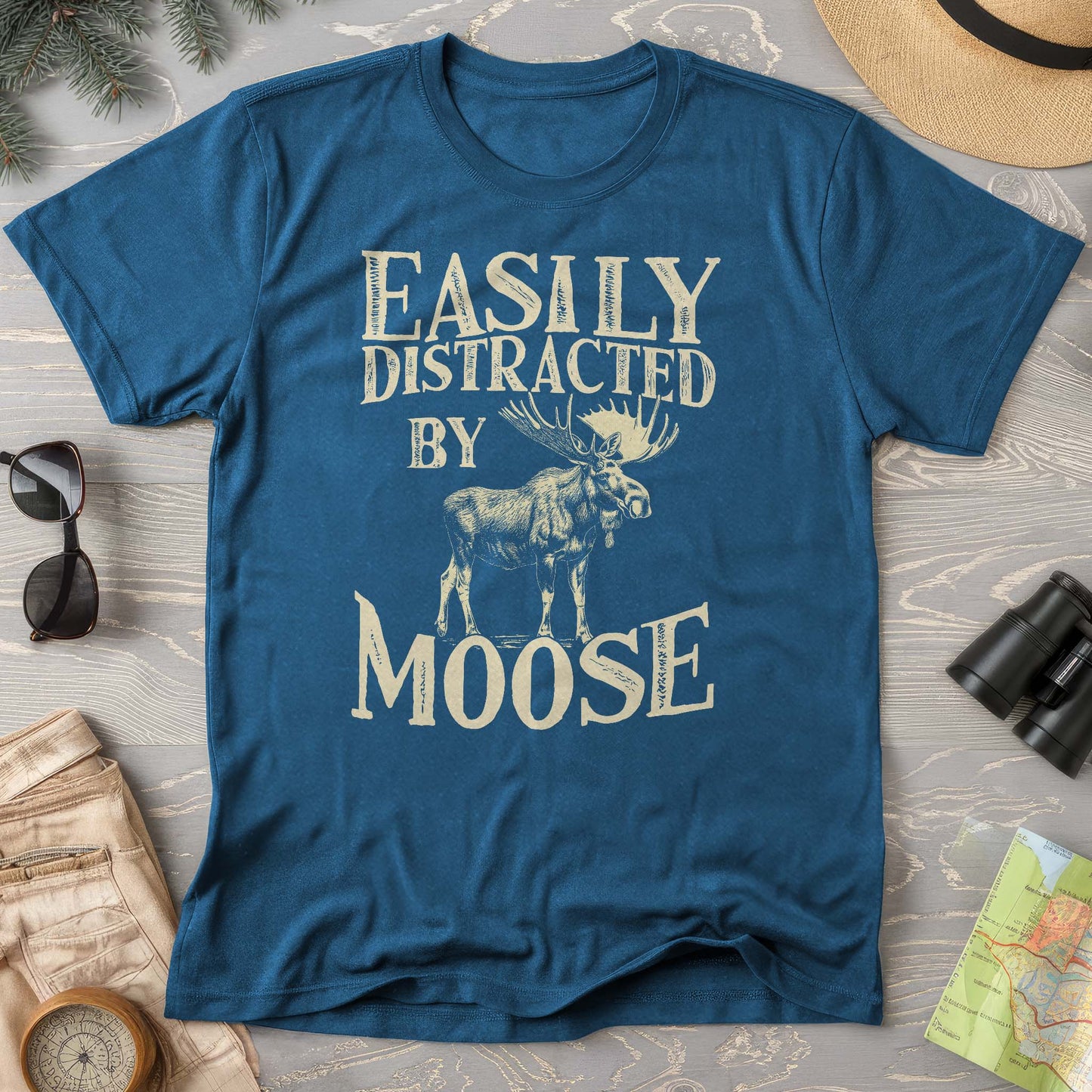 "Easily Distracted by Moose" Comfort Colors T-Shirt