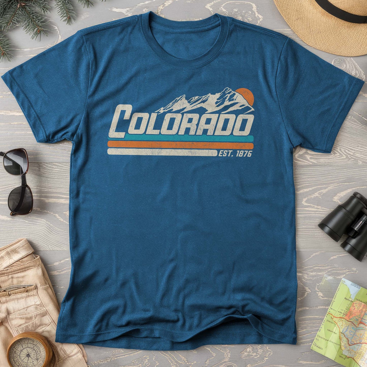 Colorado Retro Stripe Comfort Colors T-Shirt