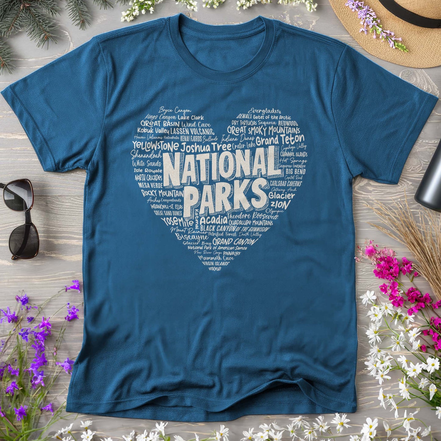 National Park Word Art "Heart" Comfort Colors T-Shirt