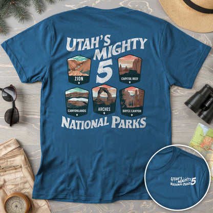 Utah's Mighty Five National Parks "5 Badges" Comfort Colors T-Shirt