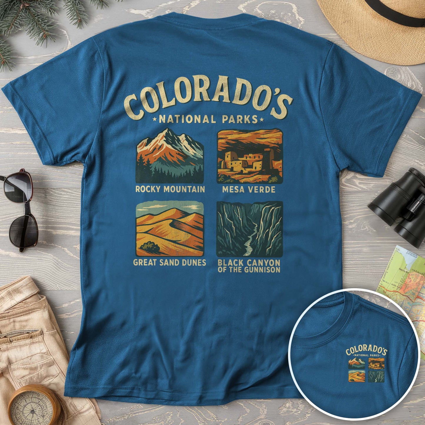 Colorado National Parks Front/Back Print Comfort Colors T-Shirt