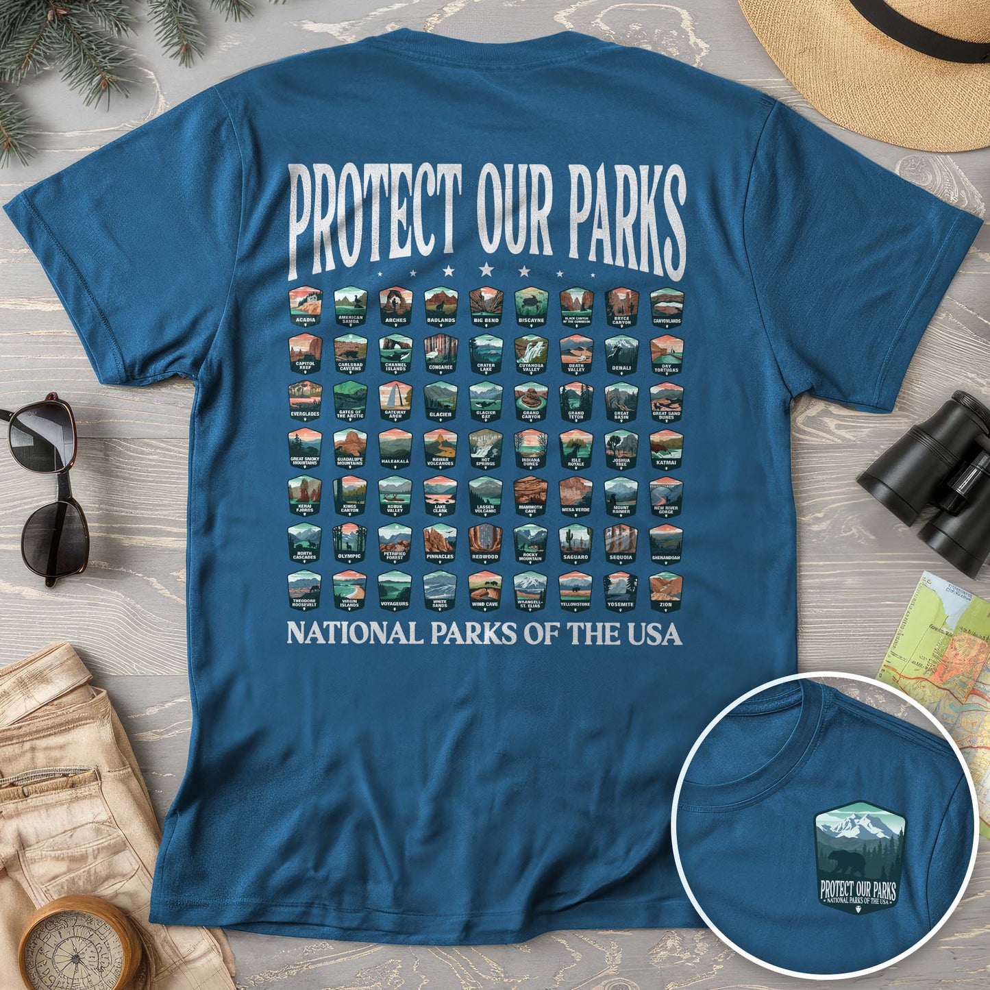 Protect our Parks Badges Back Print Comfort Colors T-Shirt