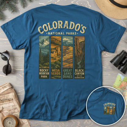 Colorado National Parks Vertical Front/Back Print Comfort Colors T-Shirt