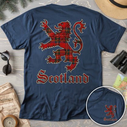 Scotland Tartan Lion Front/Back Print T-shirt
