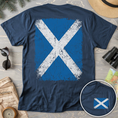 Scotland Distressed Flag Front/Back Print T-Shirt