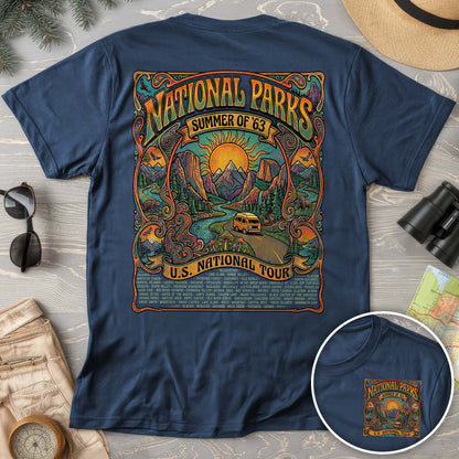 National Parks Summer Tour Front/Back Print T-Shirt