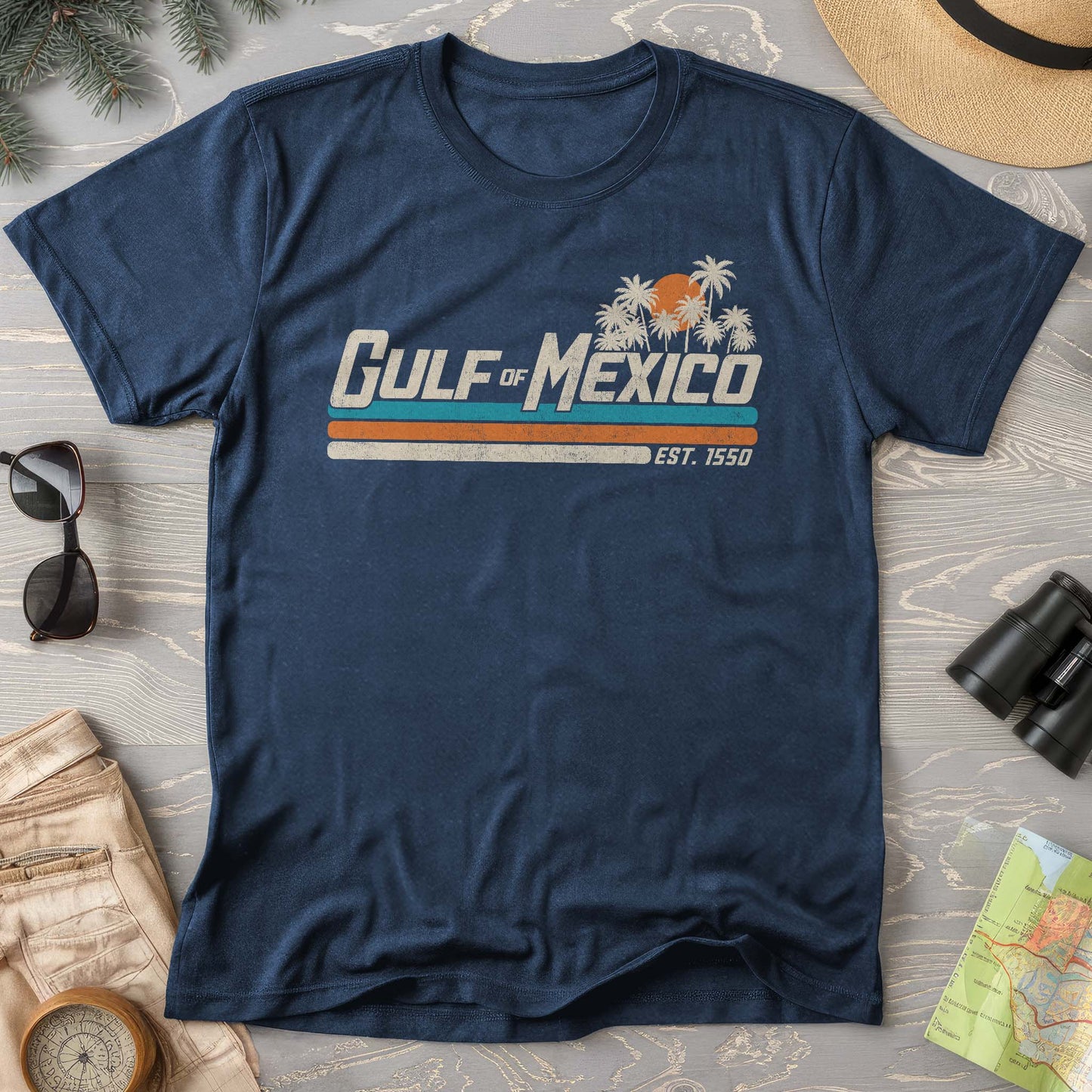 Gulf of Mexico Retro Stripe Comfort Colors T-Shirt