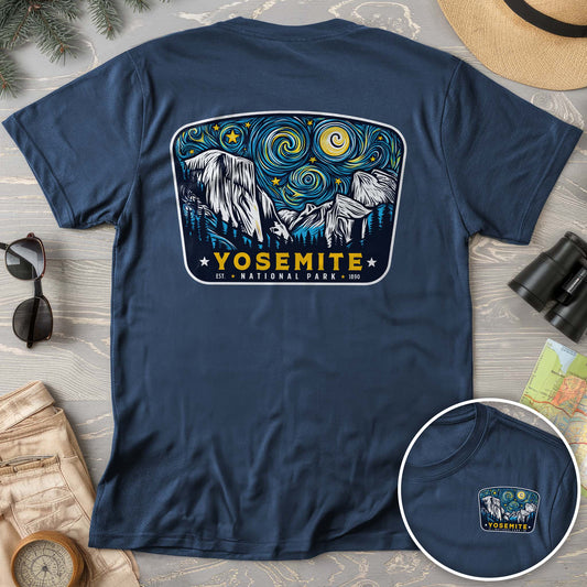 Yosemite National Park "Starry Night" Front/Back Print Comfort Colors T-Shirt