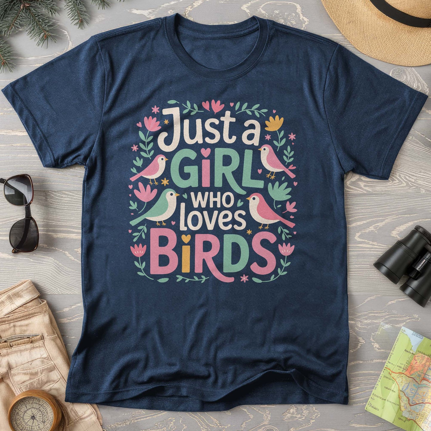 Just a Girls Who Loves Birds Comfort Colors T-Shirt