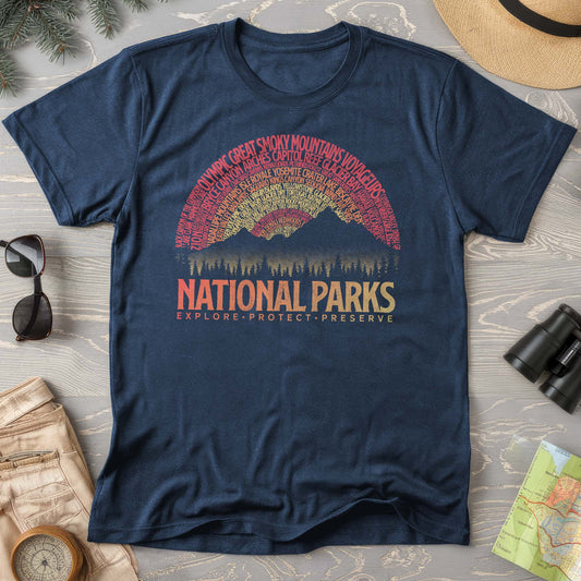 National Parks Word Art "Vintage Sunset" Comfort Colors T-Shirt