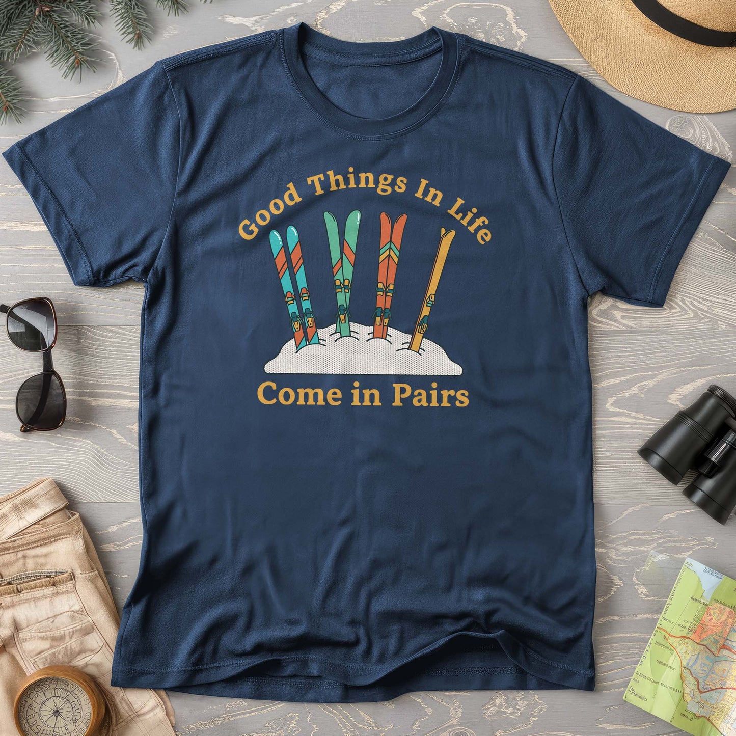 Good Things Come In Pairs Ski Comfort Colors T-shirt