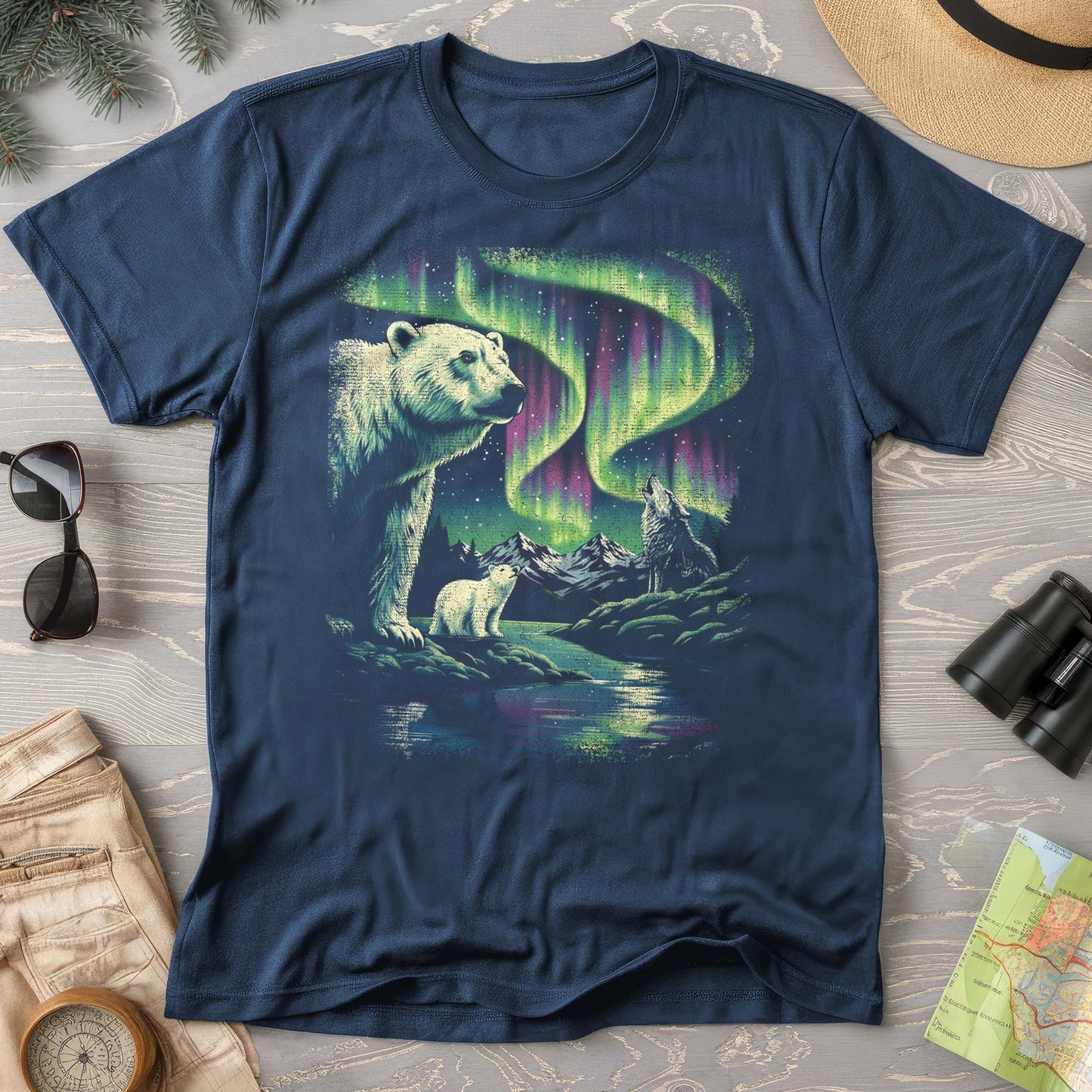 Northern Lights Polar Bears T-shirt