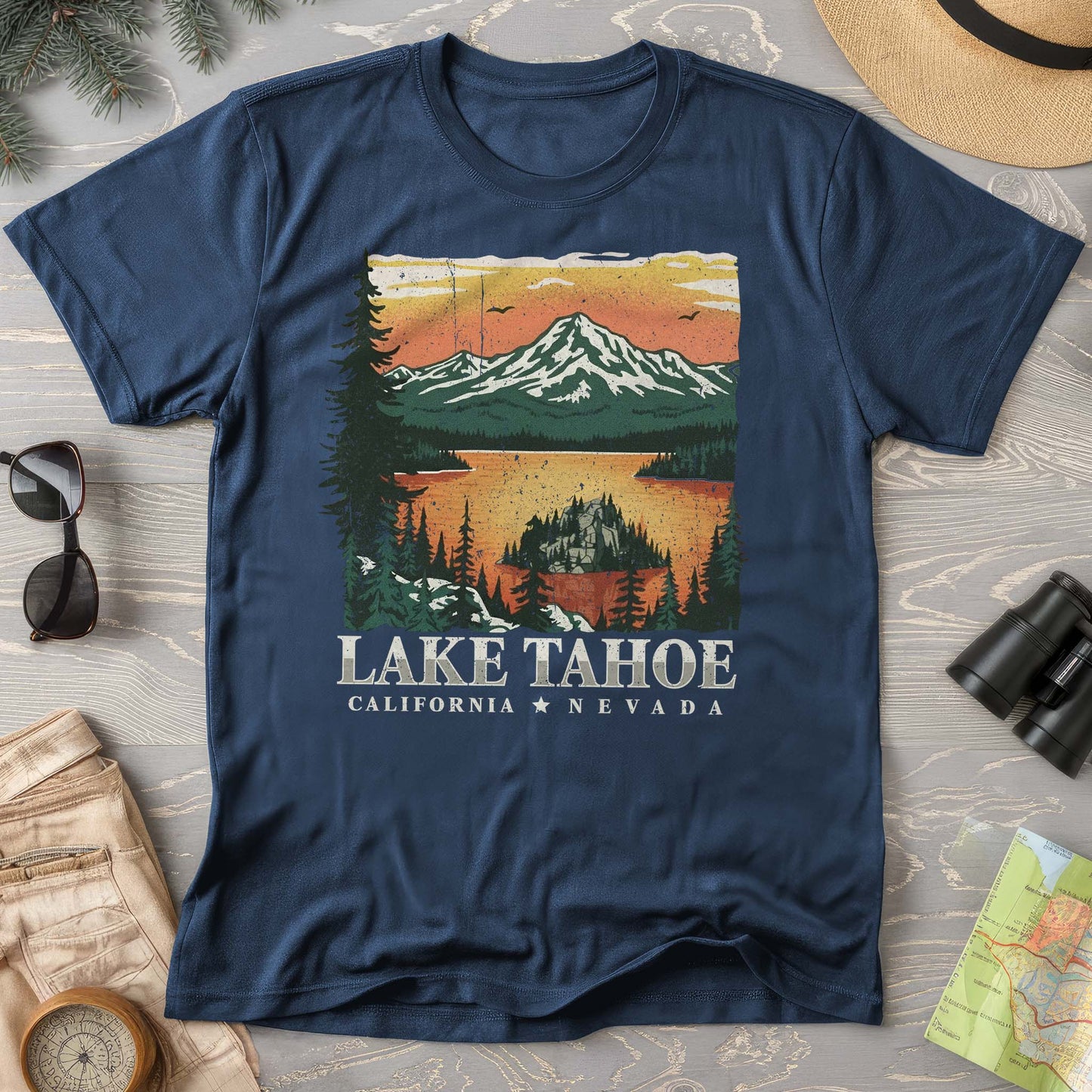 Lake Tahoe Emerald Bay Sunset Comfort Colors T-shirt