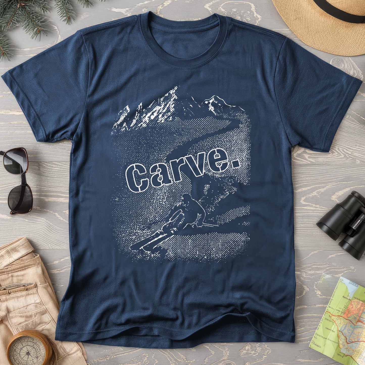 Carve Ski Print Comfort Colors T-shirt