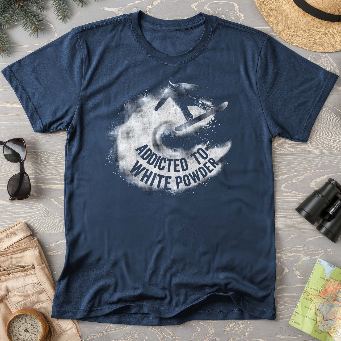 White Powder Snowboard T-shirt