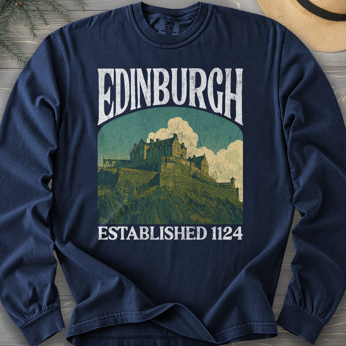 Edinburgh Scotland "Big and Bold" Long Sleeve Shirt