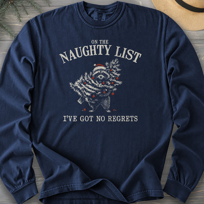 Naughty List Racoon Xmas Long Sleeve Shirt