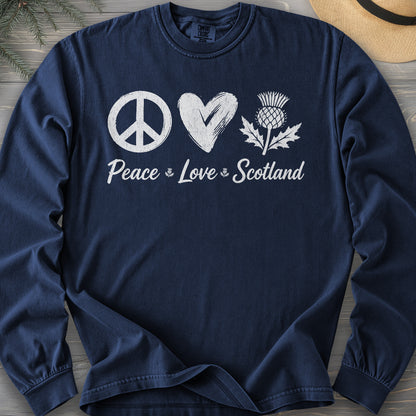 Peace Love Scotland Long Sleeve Shirt