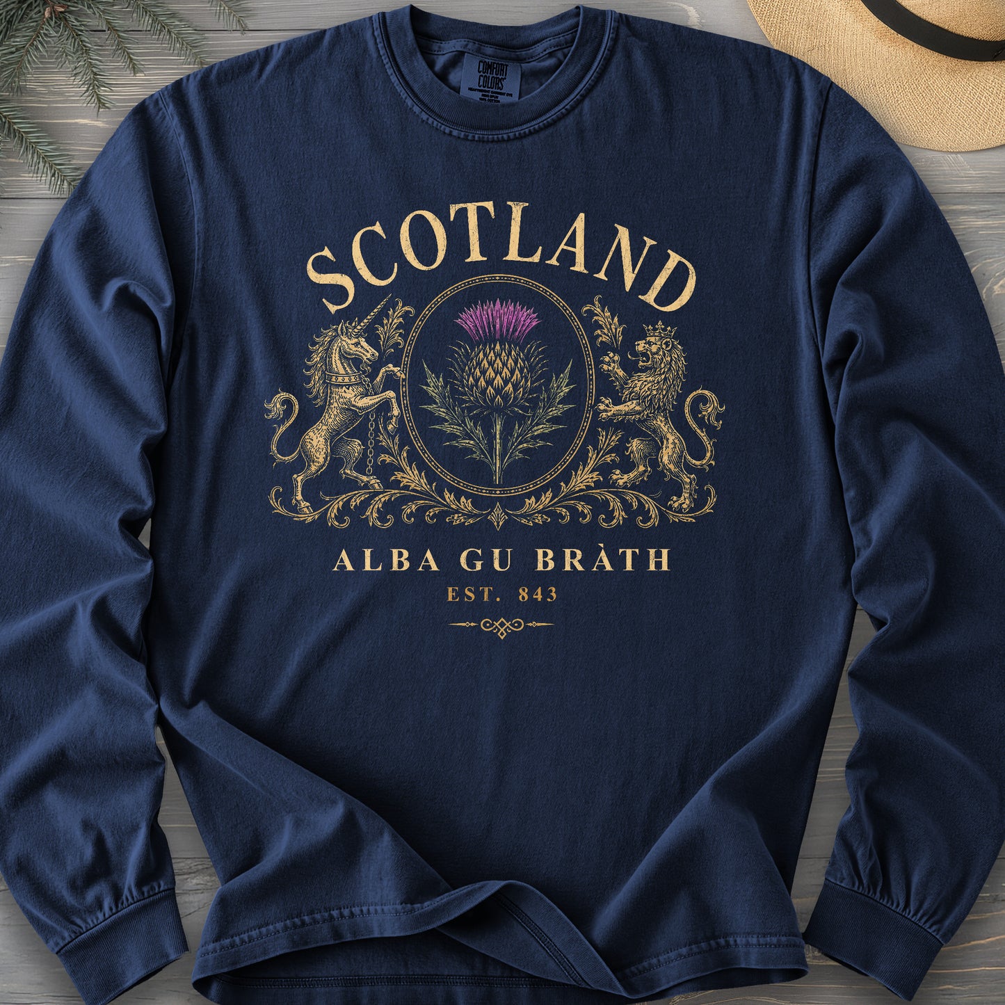 Scotland Heraldry Thistle Long Sleeve Shirt