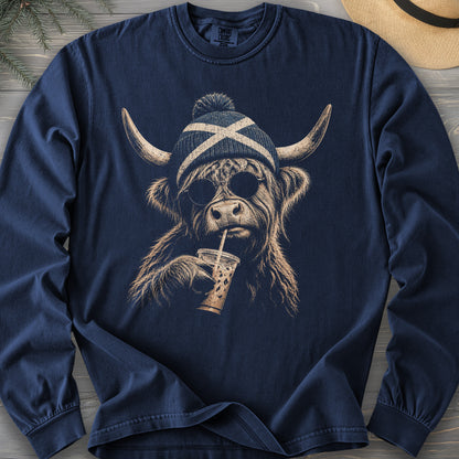 Highland Cow Beanie Long Sleeve Shirt