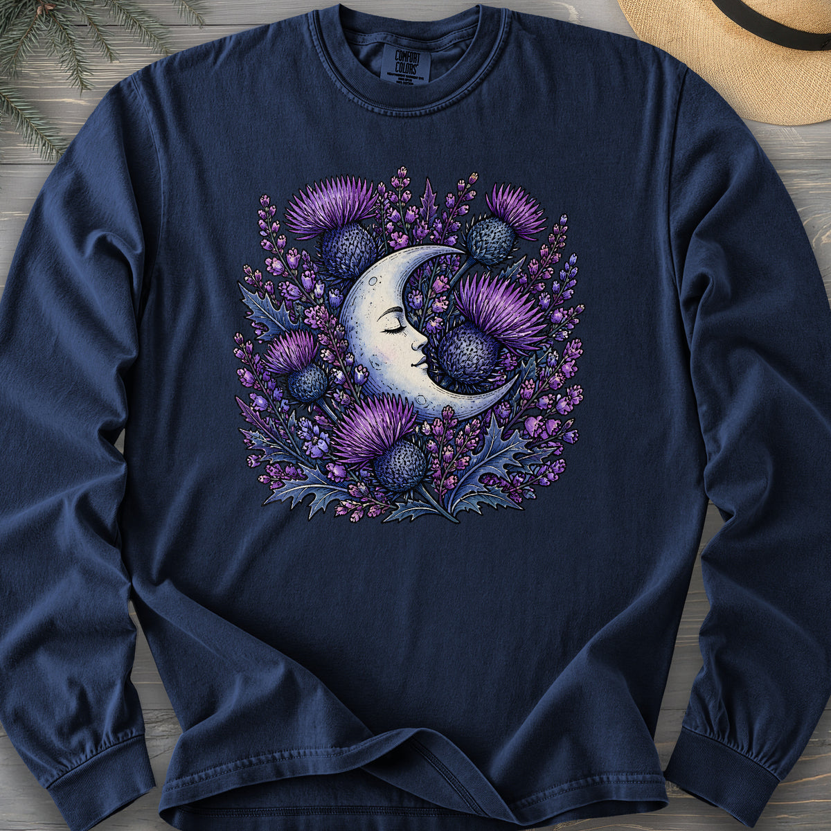 Botanical Moon Thistle Comfort Colors 6014 Long Sleeve