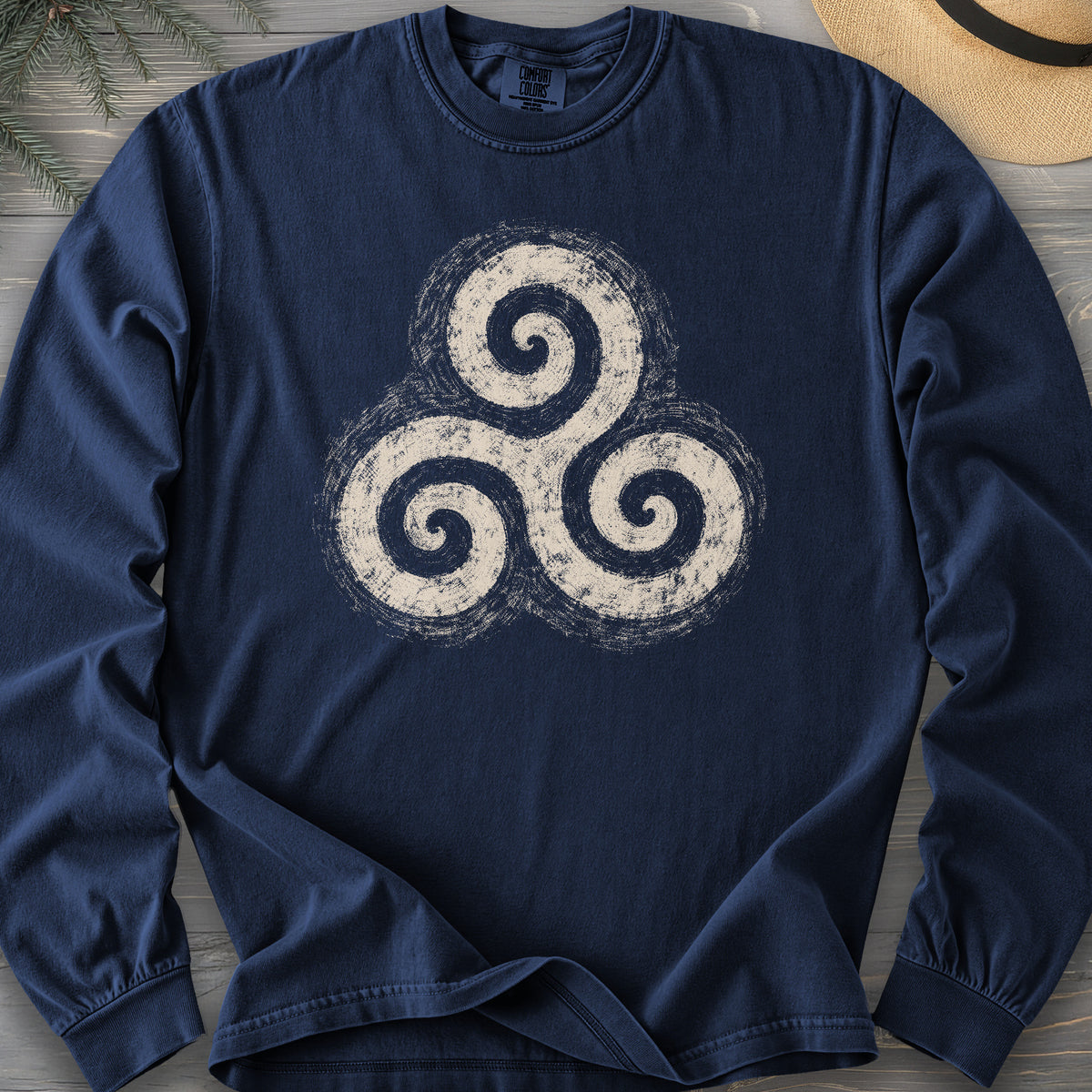 Triskele Charcoal Sketch Comfort Colors 6014 Long Sleeve
