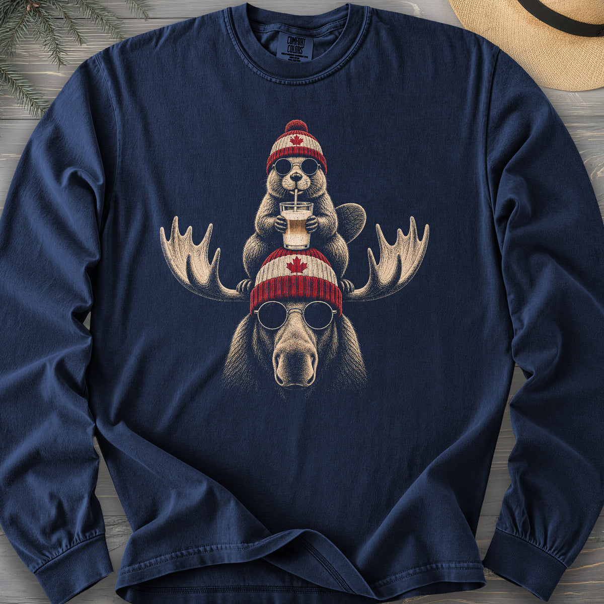 Beaver Moose Canada Long Sleeve Shirt