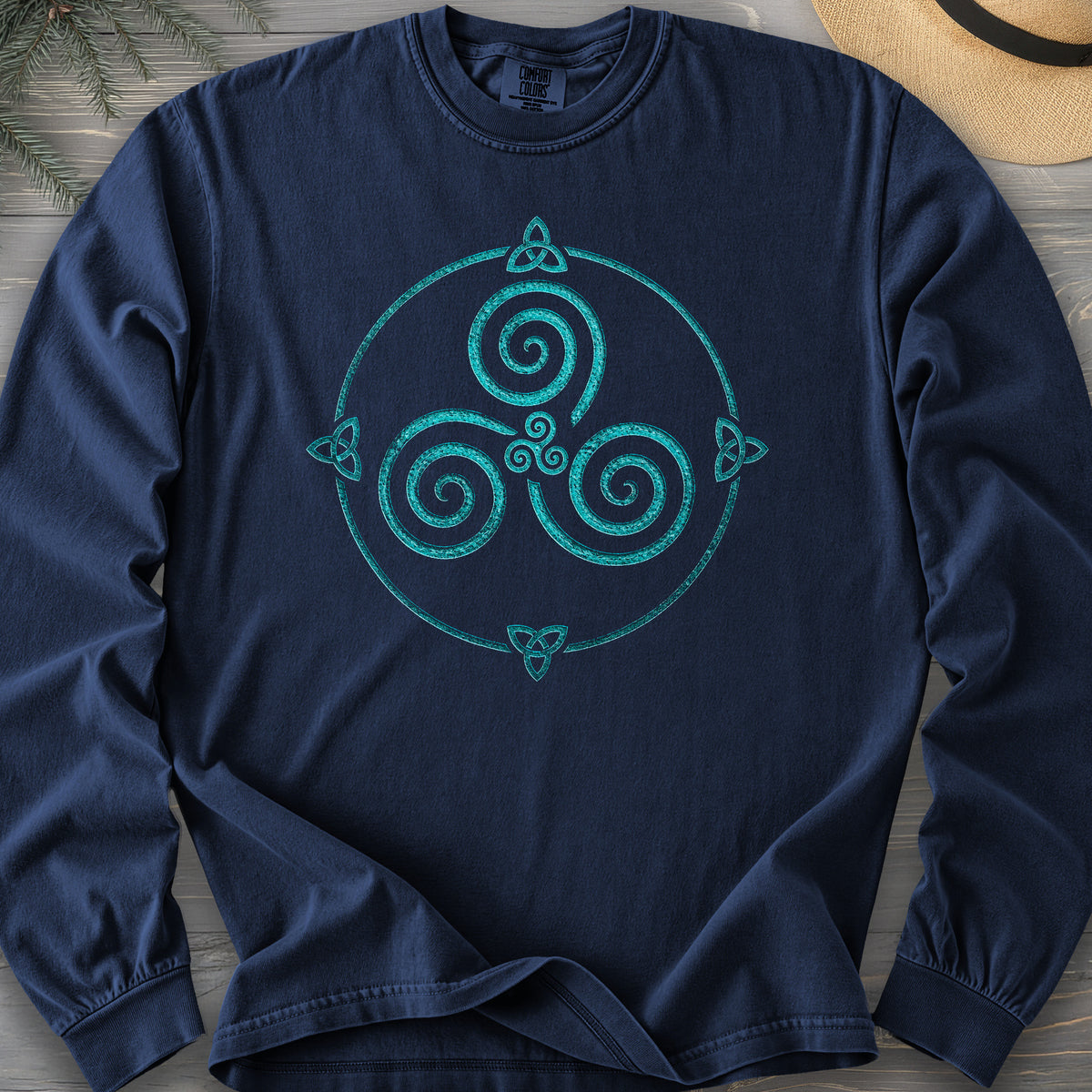 Celtic Triskele Spiral Comfort Colors 6014 Long Sleeve