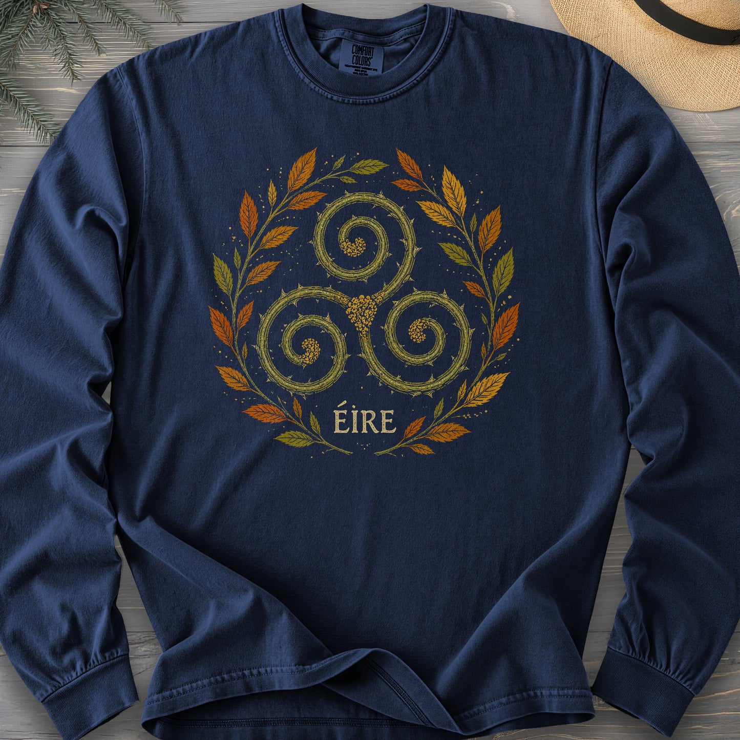 Éire Autumn Spiral Comfort Colors 6014 Long Sleeve