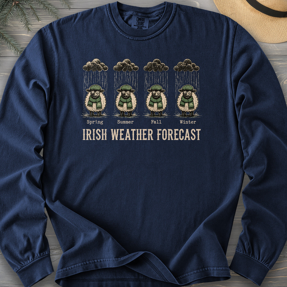 Irish Weather Forecast Comfort Colors 6014 Long Sleeve