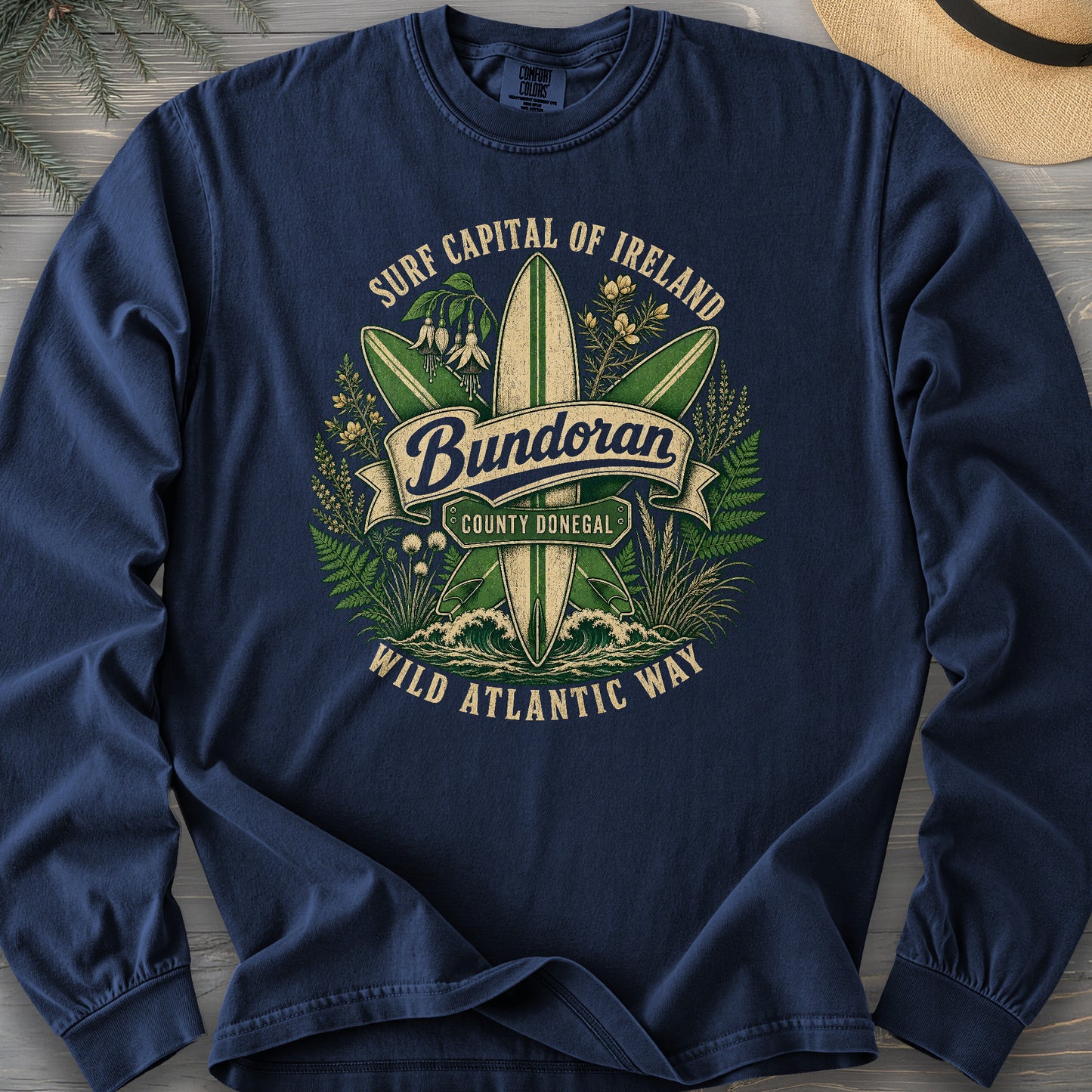 Bundoran Surf Capital Comfort Colors 6014 Long Sleeve