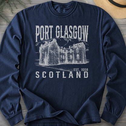 Port Glasgow Scotland Sketch Long Sleeve Shirt
