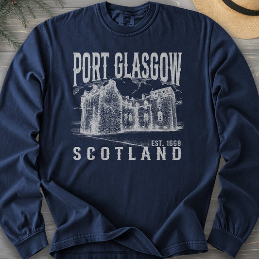 Port Glasgow Scotland Sketch Long Sleeve Shirt