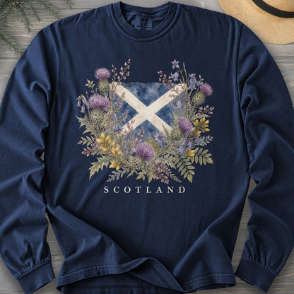 Botanical Scotland Flag Comfort Colors 6014 Long Sleeve