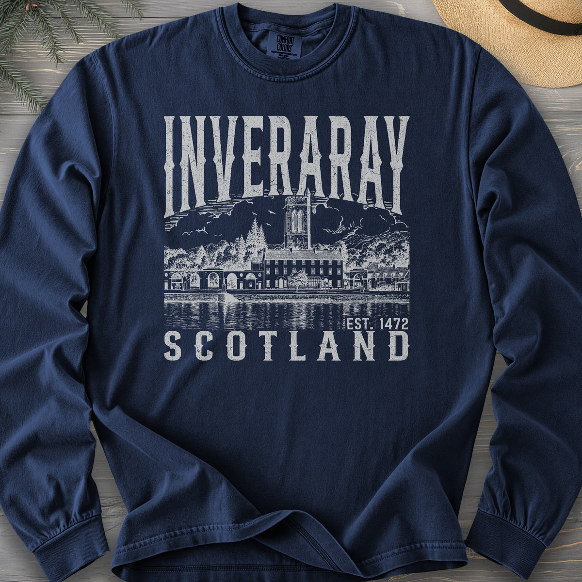 Inveraray Scotland Sketch Comfort Colors 6014 Long Sleeve